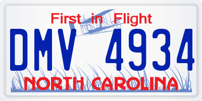 NC license plate DMV4934