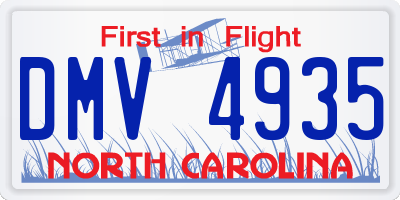 NC license plate DMV4935