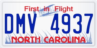 NC license plate DMV4937