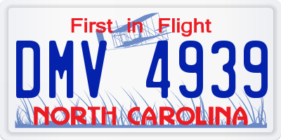 NC license plate DMV4939