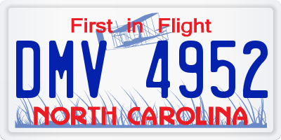 NC license plate DMV4952