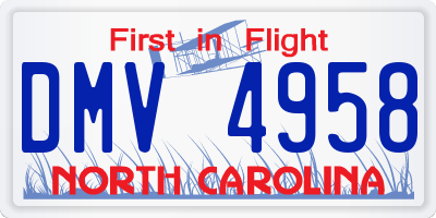 NC license plate DMV4958
