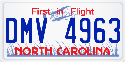NC license plate DMV4963