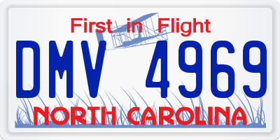 NC license plate DMV4969