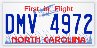 NC license plate DMV4972
