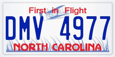 NC license plate DMV4977