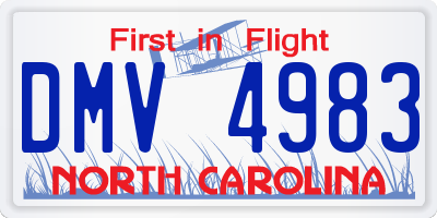 NC license plate DMV4983