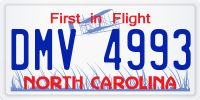 NC license plate DMV4993
