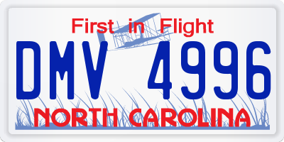 NC license plate DMV4996