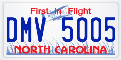 NC license plate DMV5005