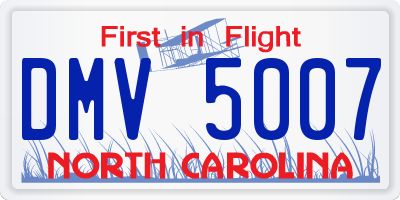 NC license plate DMV5007