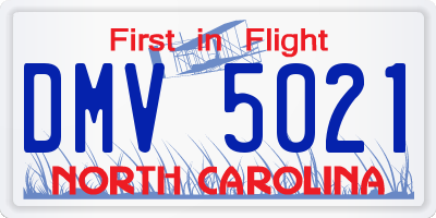 NC license plate DMV5021