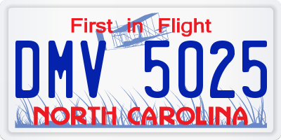 NC license plate DMV5025