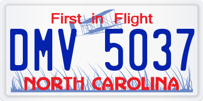 NC license plate DMV5037