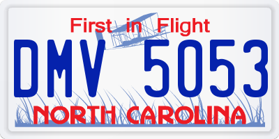 NC license plate DMV5053