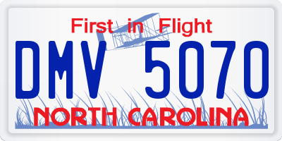 NC license plate DMV5070