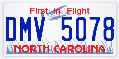 NC license plate DMV5078