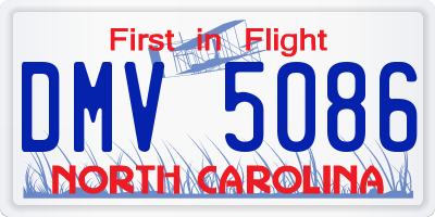 NC license plate DMV5086