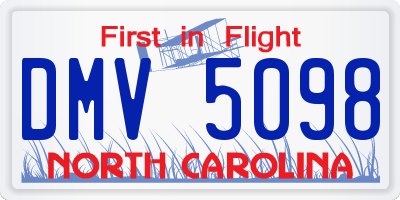 NC license plate DMV5098