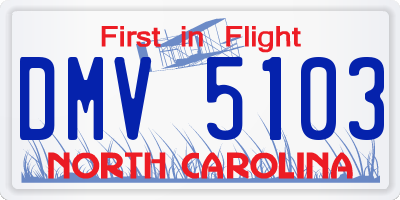 NC license plate DMV5103