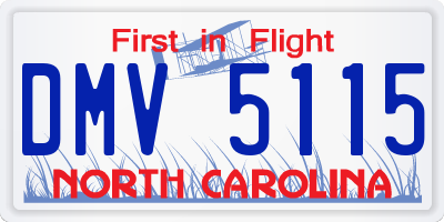 NC license plate DMV5115