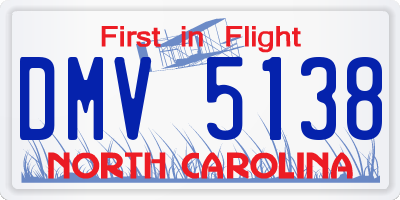 NC license plate DMV5138