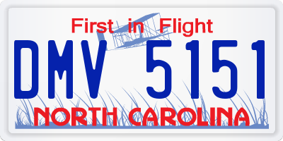 NC license plate DMV5151