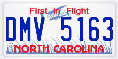 NC license plate DMV5163