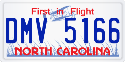 NC license plate DMV5166