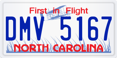 NC license plate DMV5167