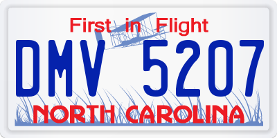 NC license plate DMV5207