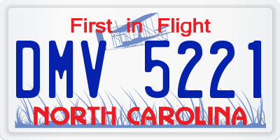NC license plate DMV5221