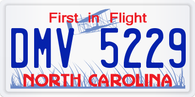 NC license plate DMV5229