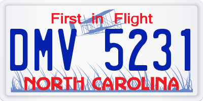 NC license plate DMV5231