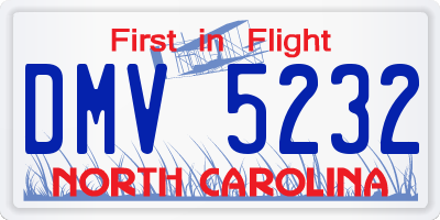 NC license plate DMV5232