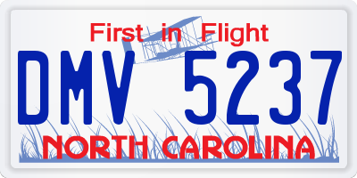 NC license plate DMV5237