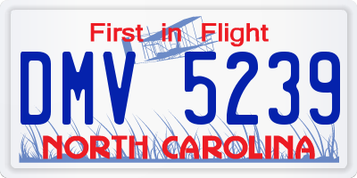 NC license plate DMV5239