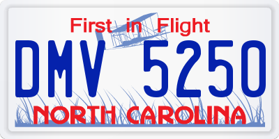 NC license plate DMV5250