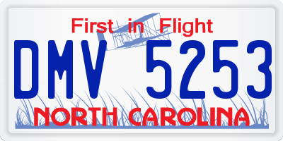 NC license plate DMV5253
