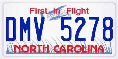 NC license plate DMV5278