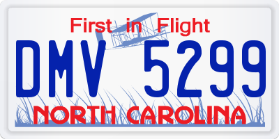 NC license plate DMV5299