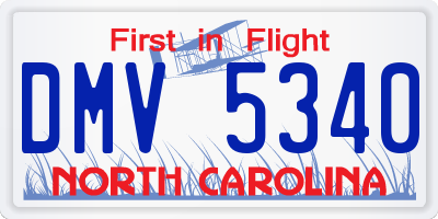 NC license plate DMV5340
