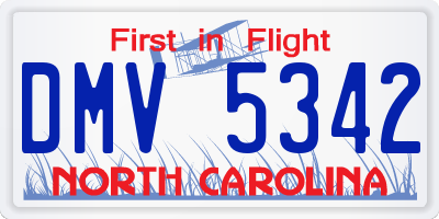 NC license plate DMV5342