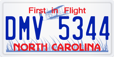 NC license plate DMV5344