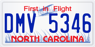 NC license plate DMV5346