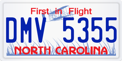 NC license plate DMV5355