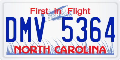 NC license plate DMV5364