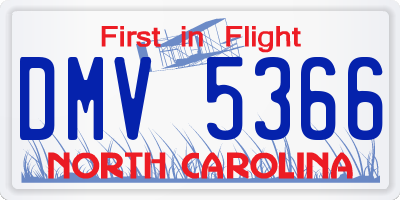 NC license plate DMV5366