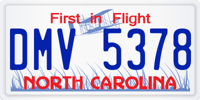 NC license plate DMV5378