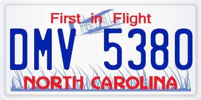 NC license plate DMV5380